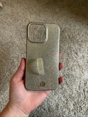 Loopy Case Glitter Gold Phone Case with Integrated Loop Grip